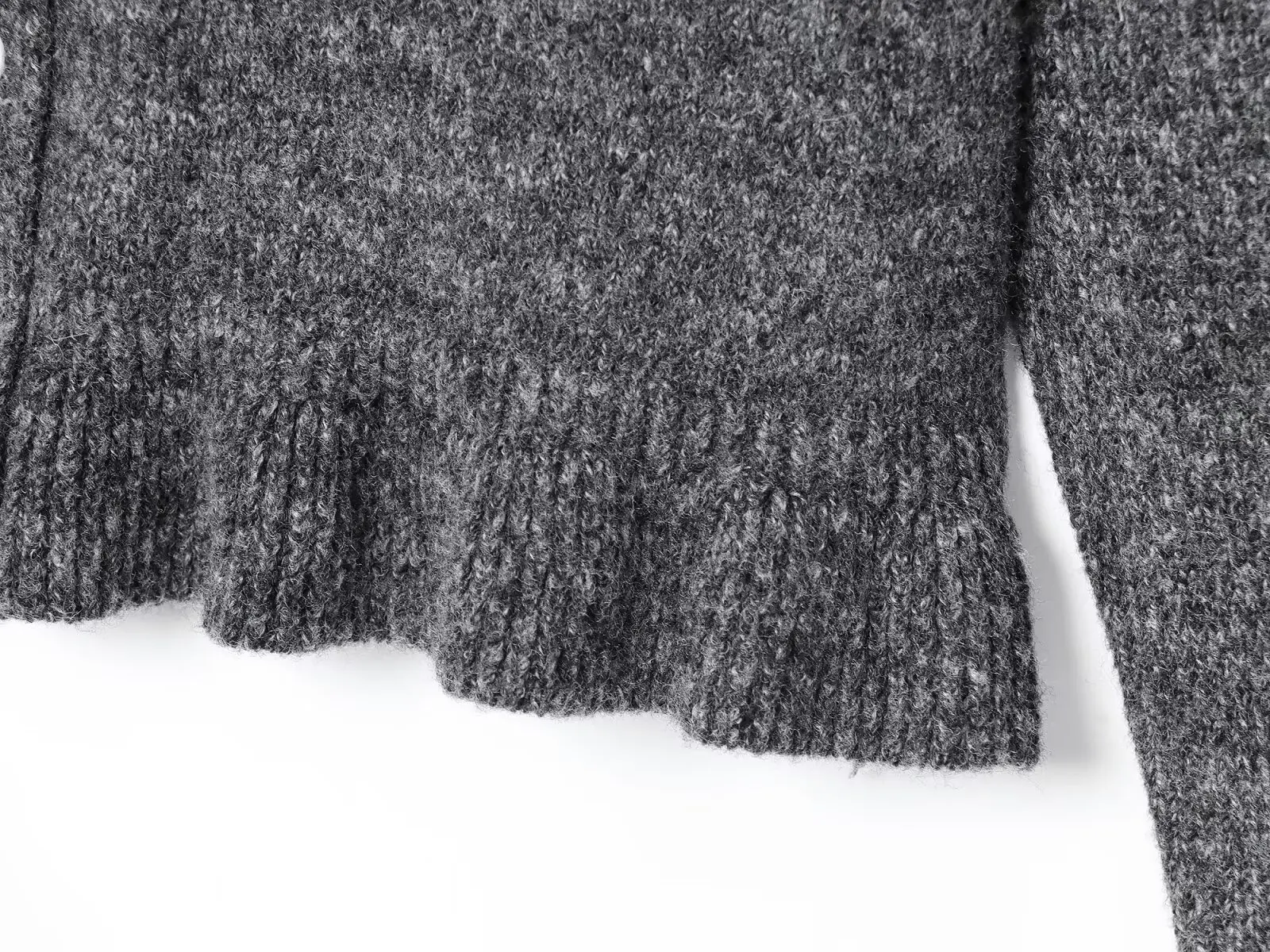 Nieuw gebreid vest voor dames, mouwen met ruches, parelknoopontwerp, zoete vintage stijl, gelaagd decoratief gebreid damesvest