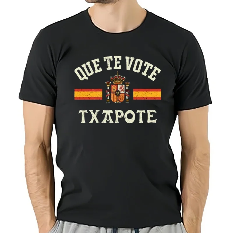 Que Te Vote Txapote Camiseta divertida Meme® Harajuku Ретро Camiseta de algodón унисекс verano cuello redondo Ca