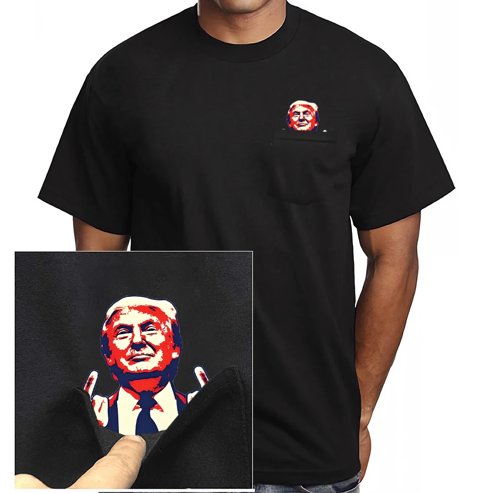 CLOOCL Trump Cotton T-Shirt Double Middle Finger Printed Summer Short Sleeve Tees Men Clothing Gifts for Trump Fans Dropshipping