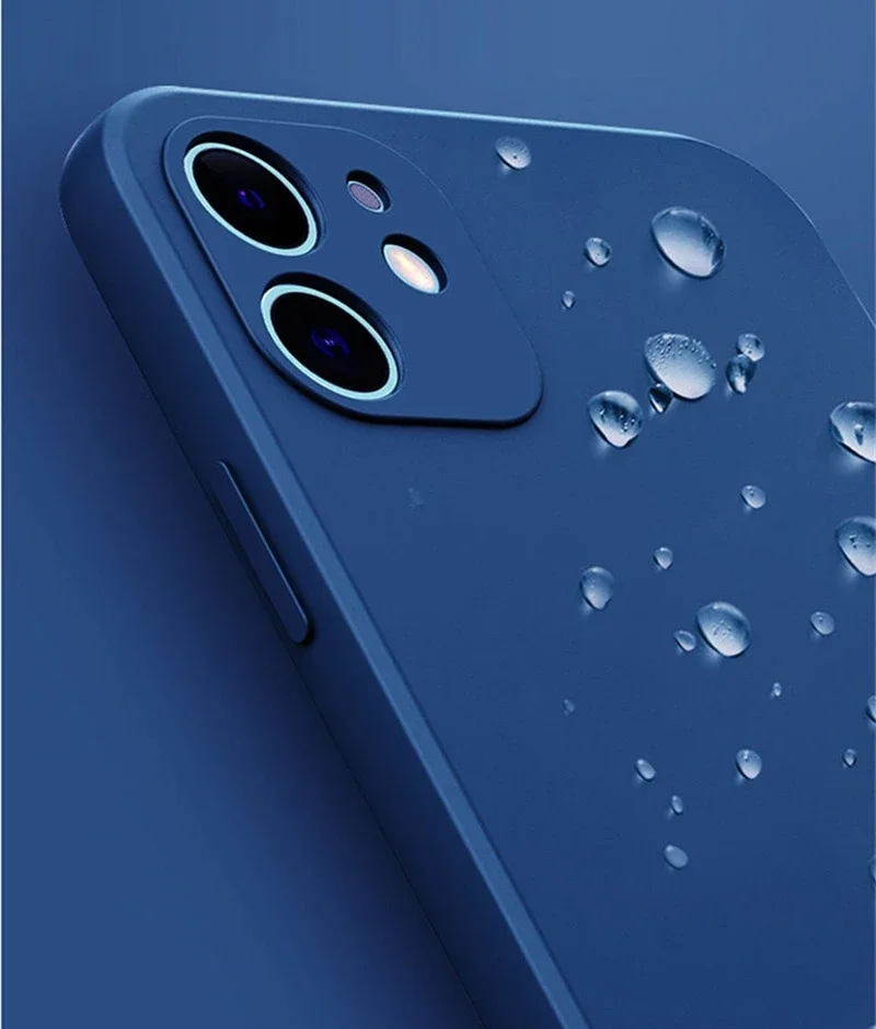 حافظة لهاتف آيفون 16 برو لهاتف أبل آيفون 15 14 13 12 11 برو ماكس ميني SE XR X Coque Funda Capa حافظة من السيليكون السائل الأصلي