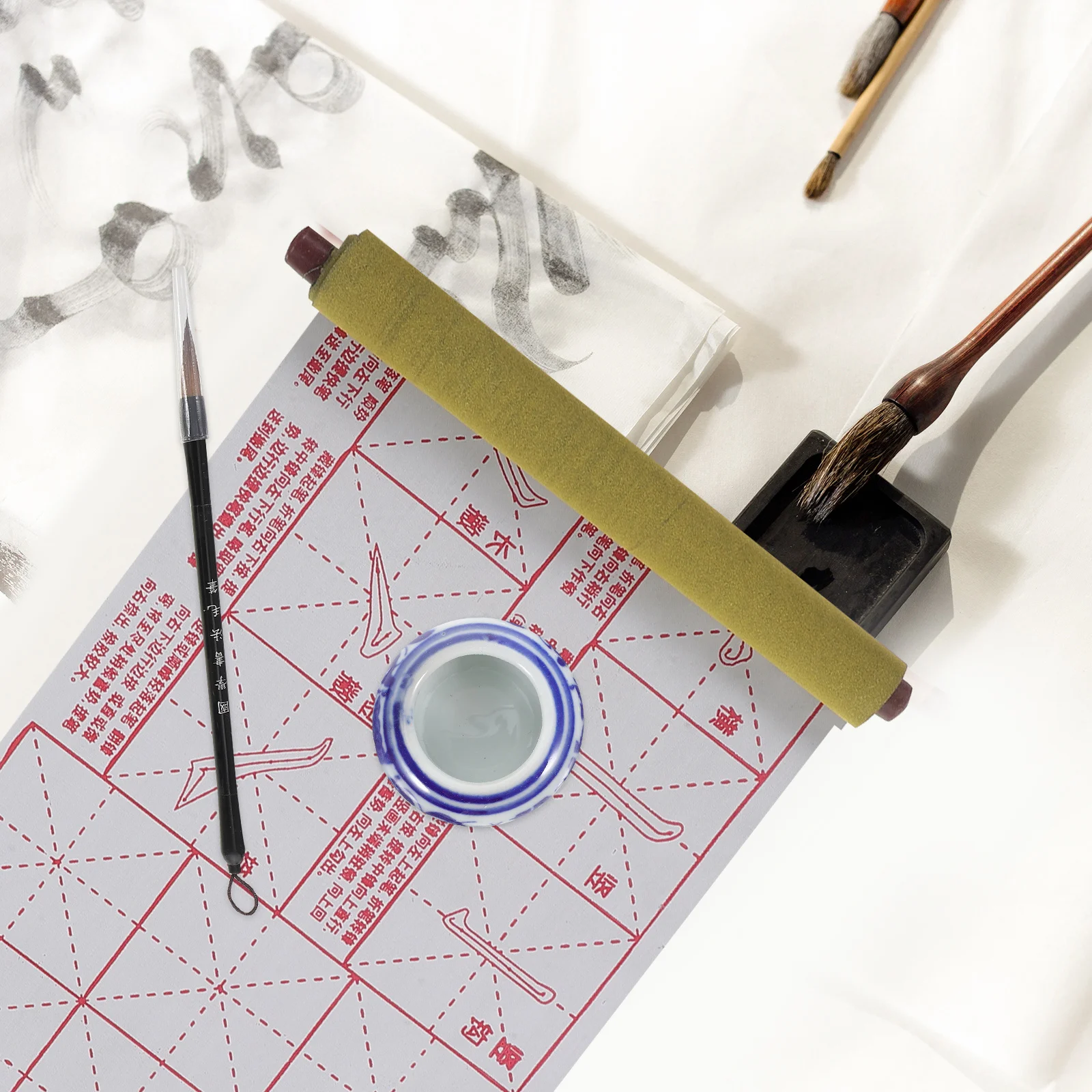 

1Set Chinese Calligraphy Kit Premium Material Water Writing Cloth Calligraphy Practice Gift for Kids Folding Writing Cloth