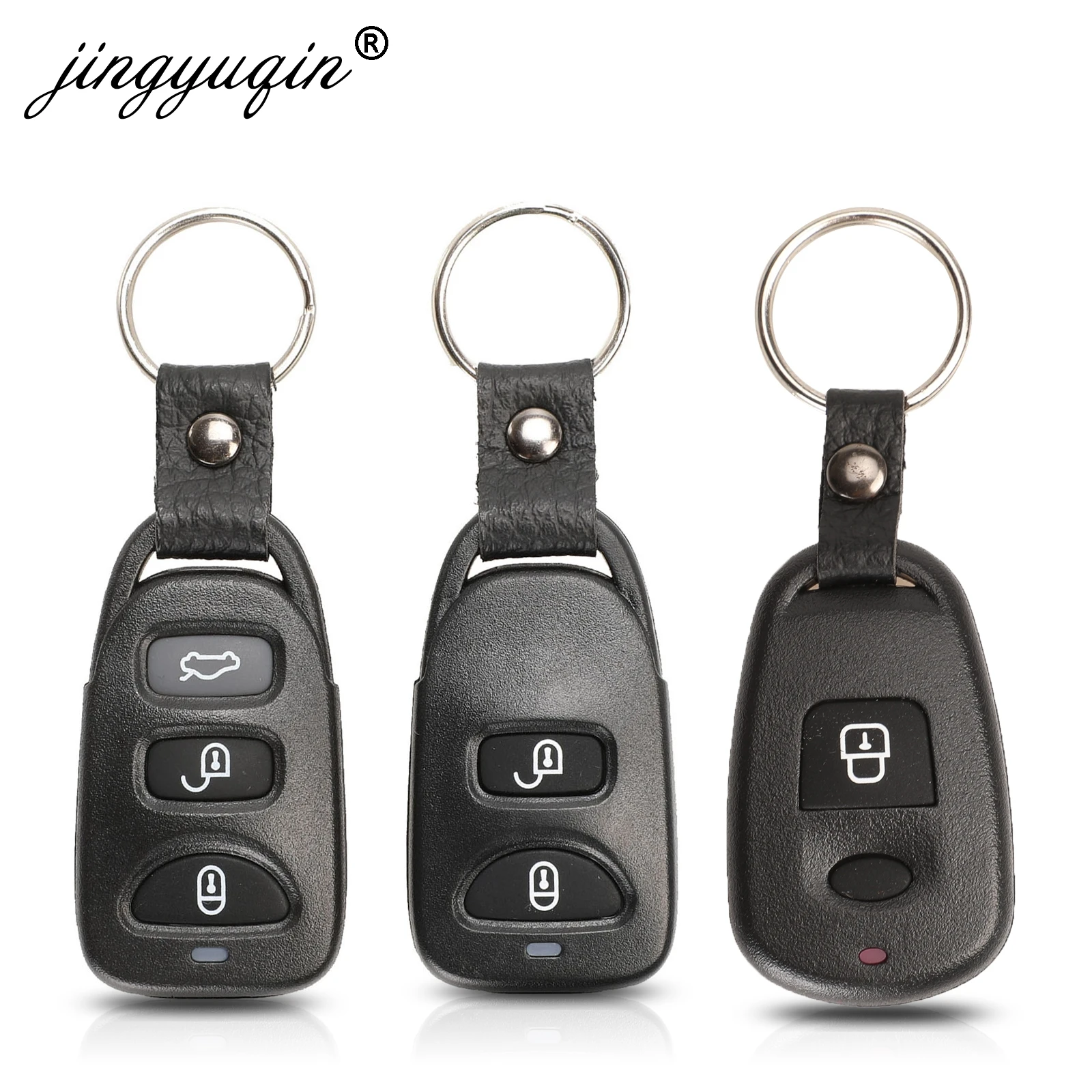 Jingyuqin Remote Key Shell 2/3/4Buttons For Hyundai Elantra Sonata Santa Fe Trajet Kia Carens Keyless Fob Case No Battery Holder