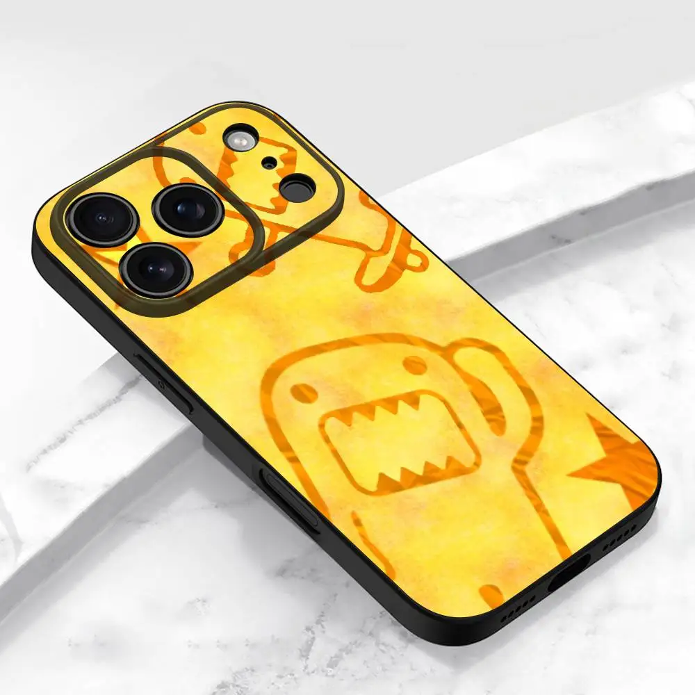 Etui na telefon D-Domo-kun Japan do iPhone'a 17, 16, 15, 14, 13, 12, 11, Pro, Max, Plus, E, Air, Mini, czarne etui ochronne