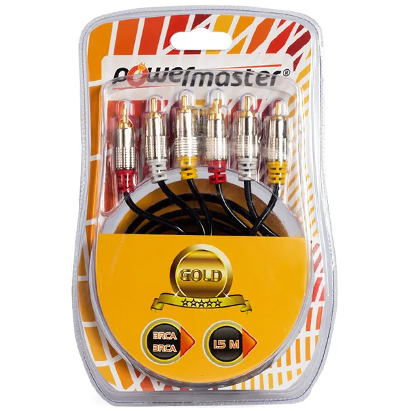 3 RCA + 3 RCA 1.8 meters GOLD-tip packaging with 3 RCA + 3 RCA