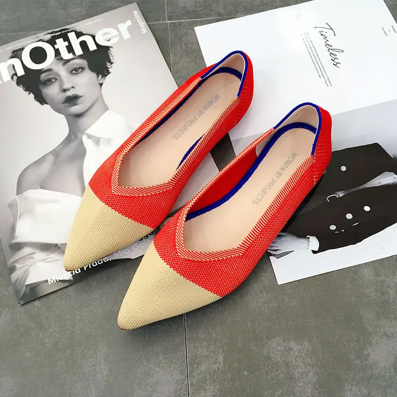 New Flats Women Shoes Ballet Pointed Toe Boat Shoes Woman Fashion Loafers Female Slip-On Espadrilles Ladies Shoes High Quality