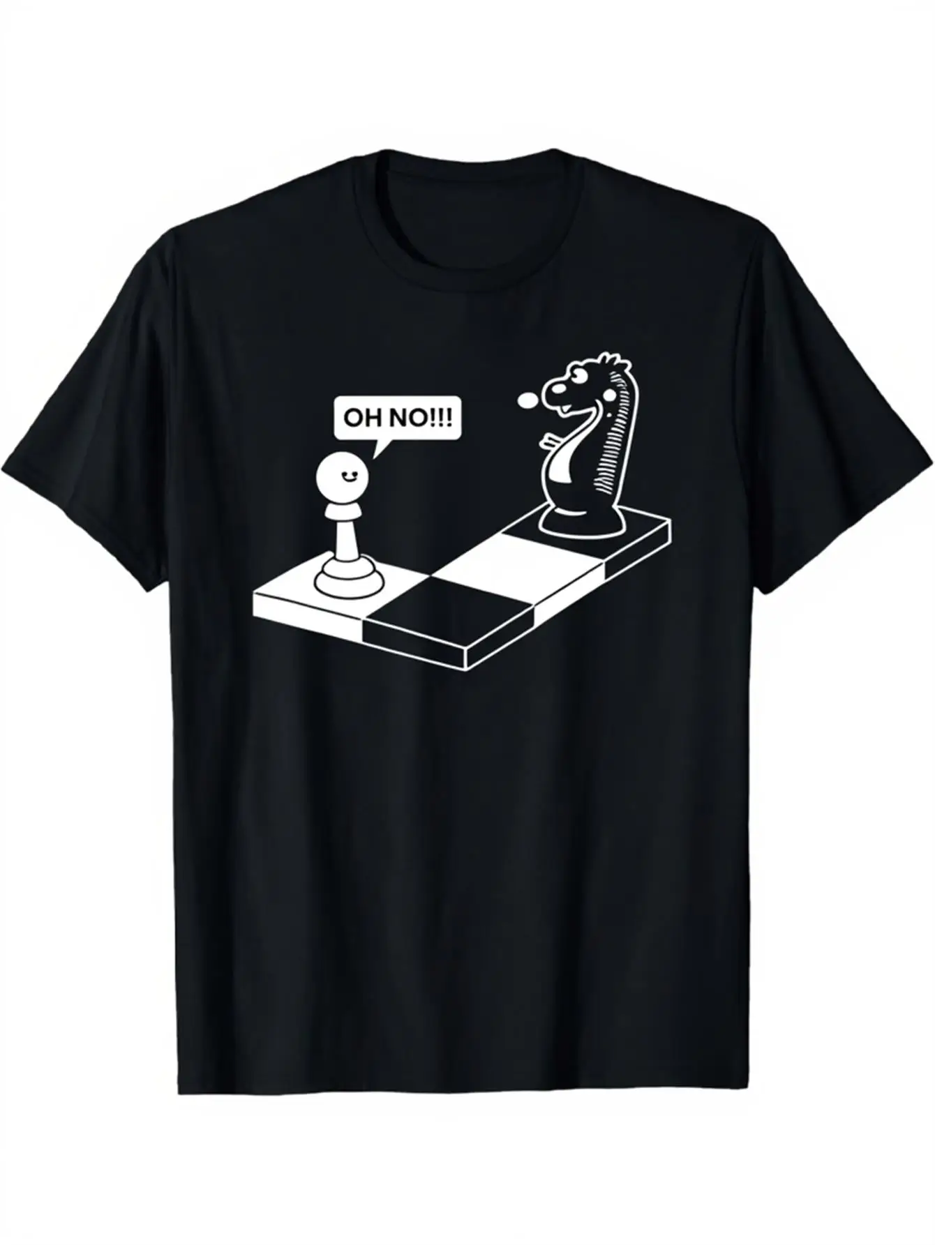 T-shirt graphique humoristique pour femmes, motif Pion d'échecs, design sur le thème de l'échecs, coupe classique, vêtements décontractés streetwear
