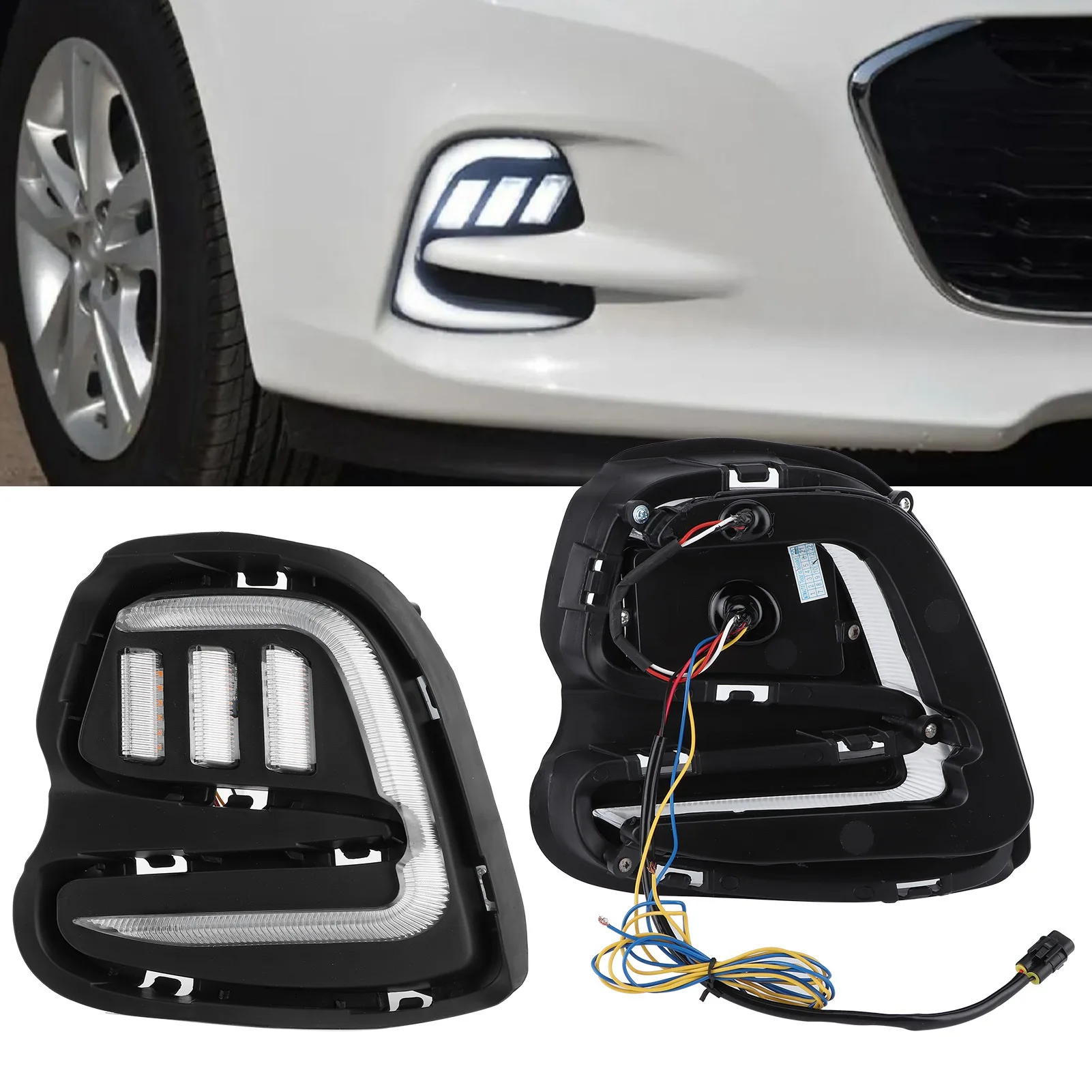 

LED DRL Lamp Turn Signal Daytime Running Light 3 Color Fit for Chevrolet Cavalier 2015‑2019