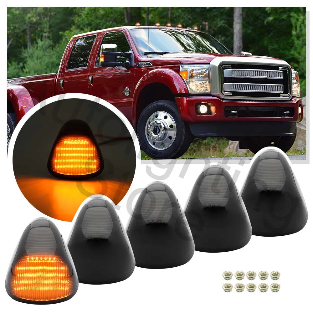 5pcs LED Front Cab Roof Marker Lamp For Ford F-250 350 450 550 Super Duty 1999-2016 F650 E250 350 450 Top Clearance running lamp