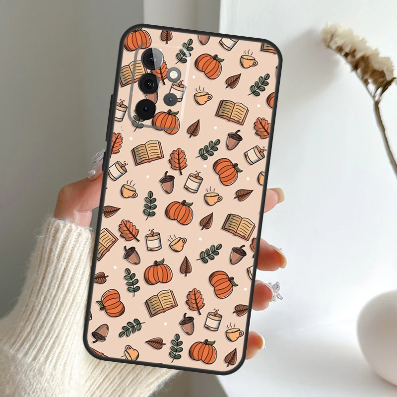 Autumn Leaves Fall Pumpkin Halloween Funda For Samsung Galaxy A13 A33 A54 A53 A34 A73 A12 A22 A32 A52 A72 A51 A71 A52S A14 Case