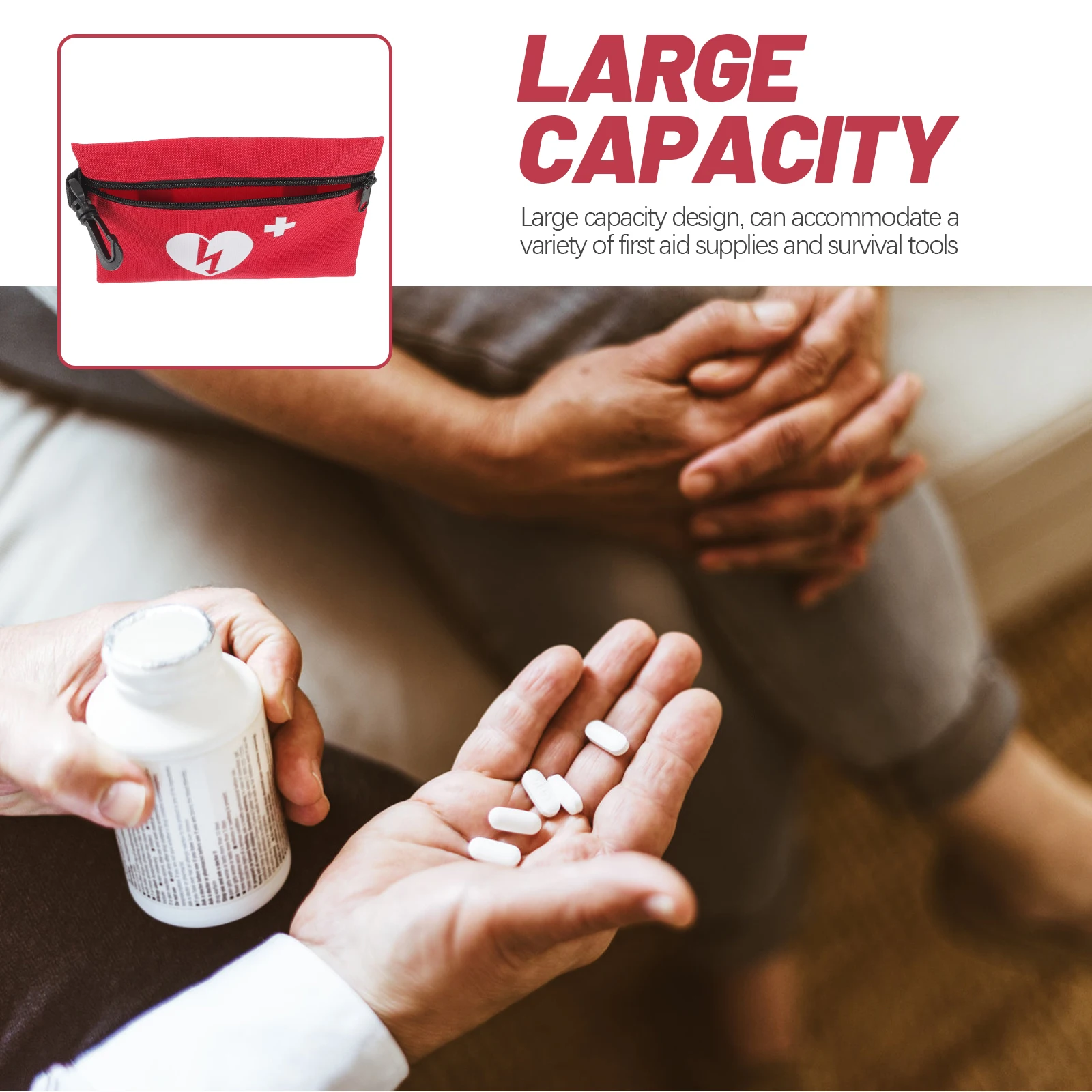 

Emergency Kit Medication Bag Medicine Carrying Case Travel Large Medical Foot Portable