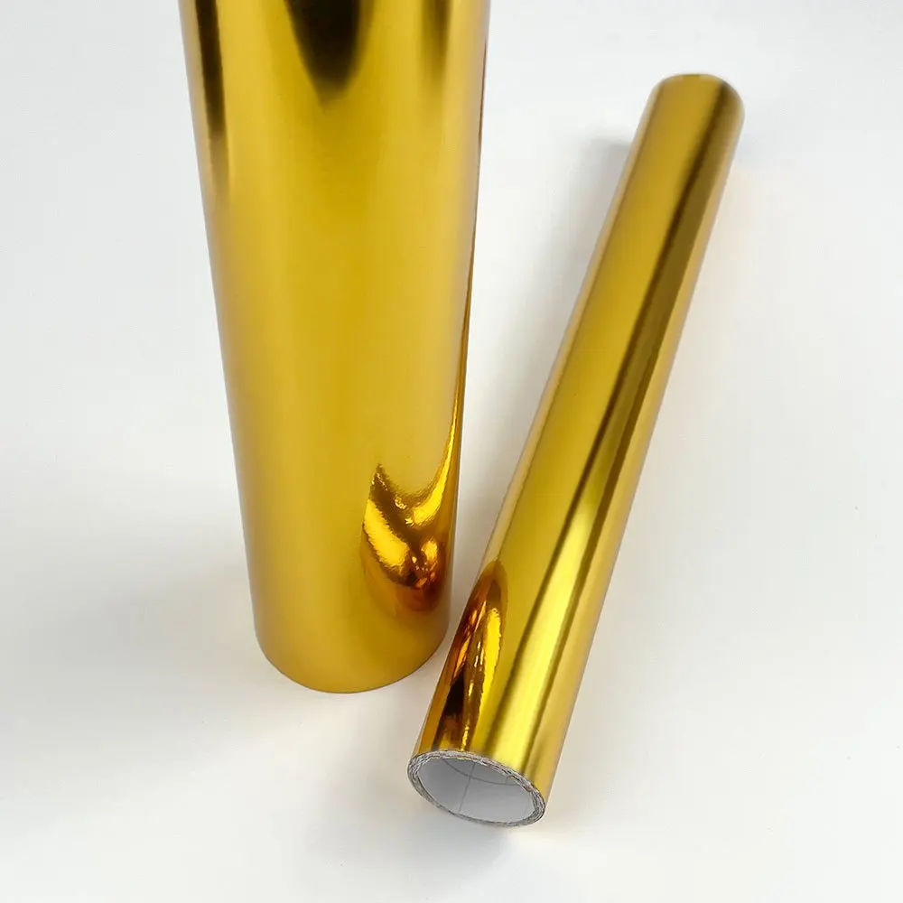 1 لفة لامعة الذهب الدائم الفينيل فيلم لاصق ذاتية اللصق مقاوم للماء DIY بها بنفسك سجلات القصاصات الأسطح الزجاجية سيارة المنزل ملصقات الحرفية