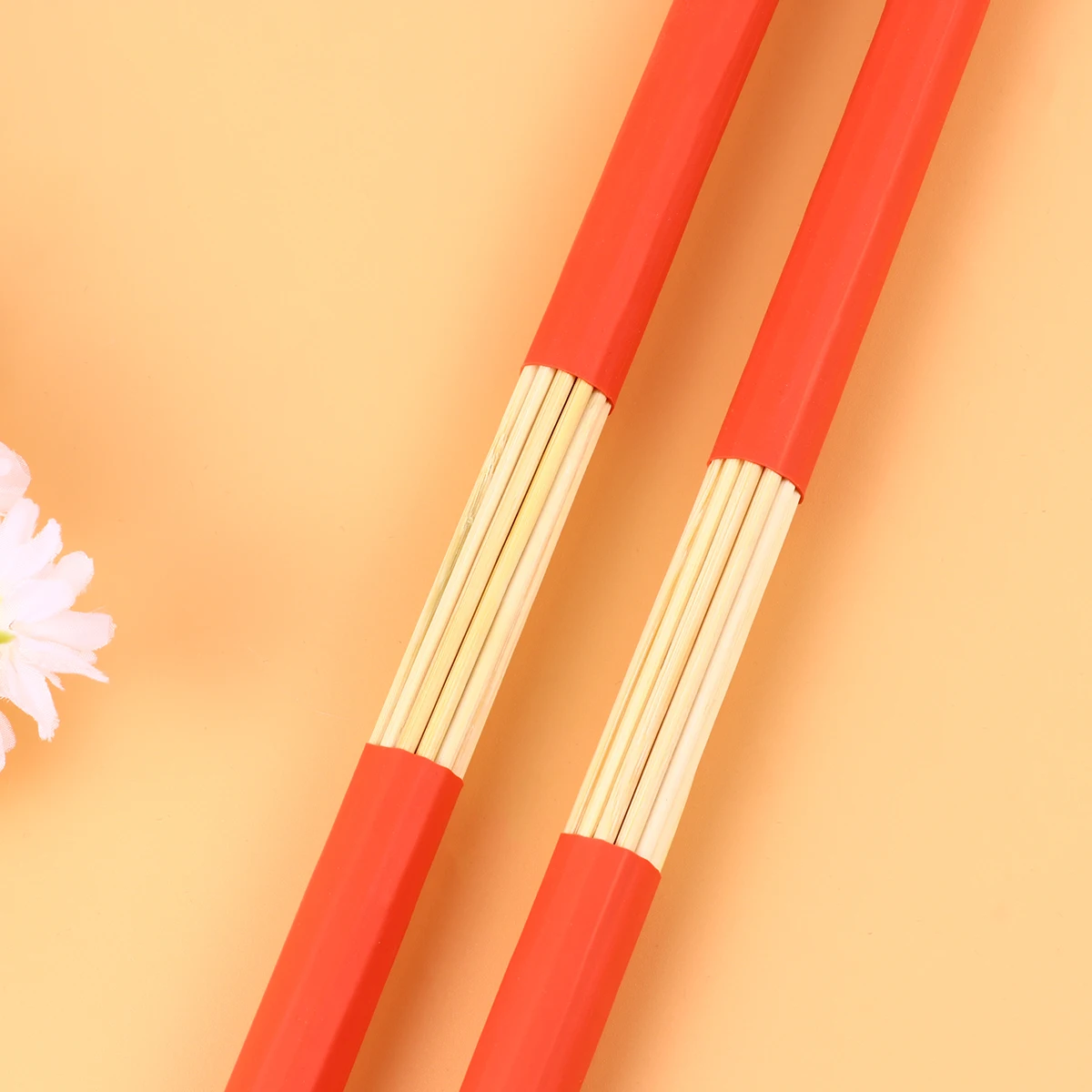 

1Pair Wood Drum Brush with 19 Rods Lighter Lower Volume Ideal for Jazz Drumming Practice Replacement Sticks Drum