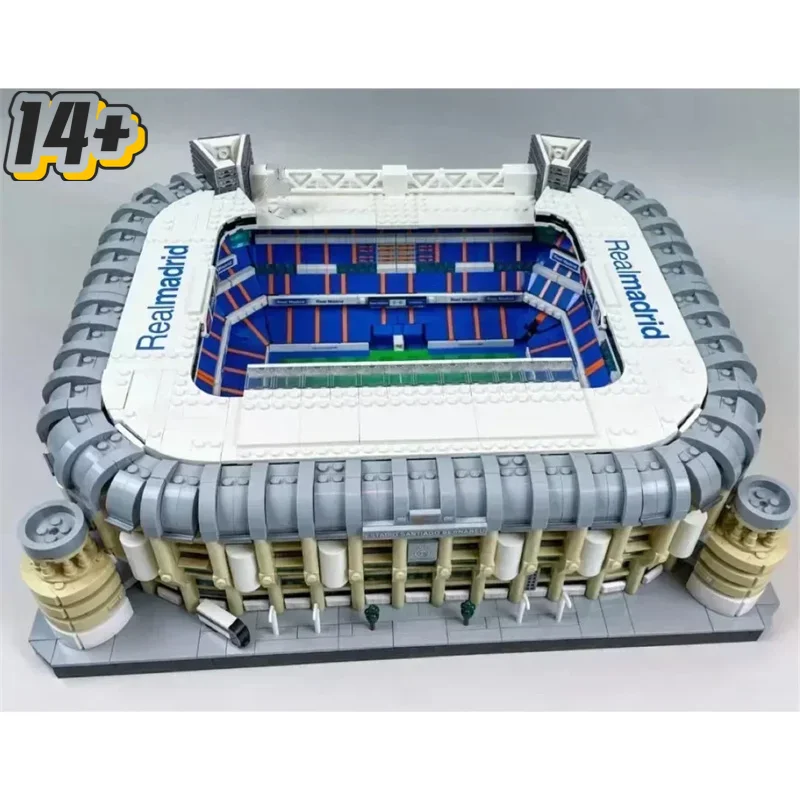 

DIY 5876pcs Ideas Famous Football Club Madrid Santiago Bernabeu Stadium Landmark Assembly Bricks Model Birthday Gifts