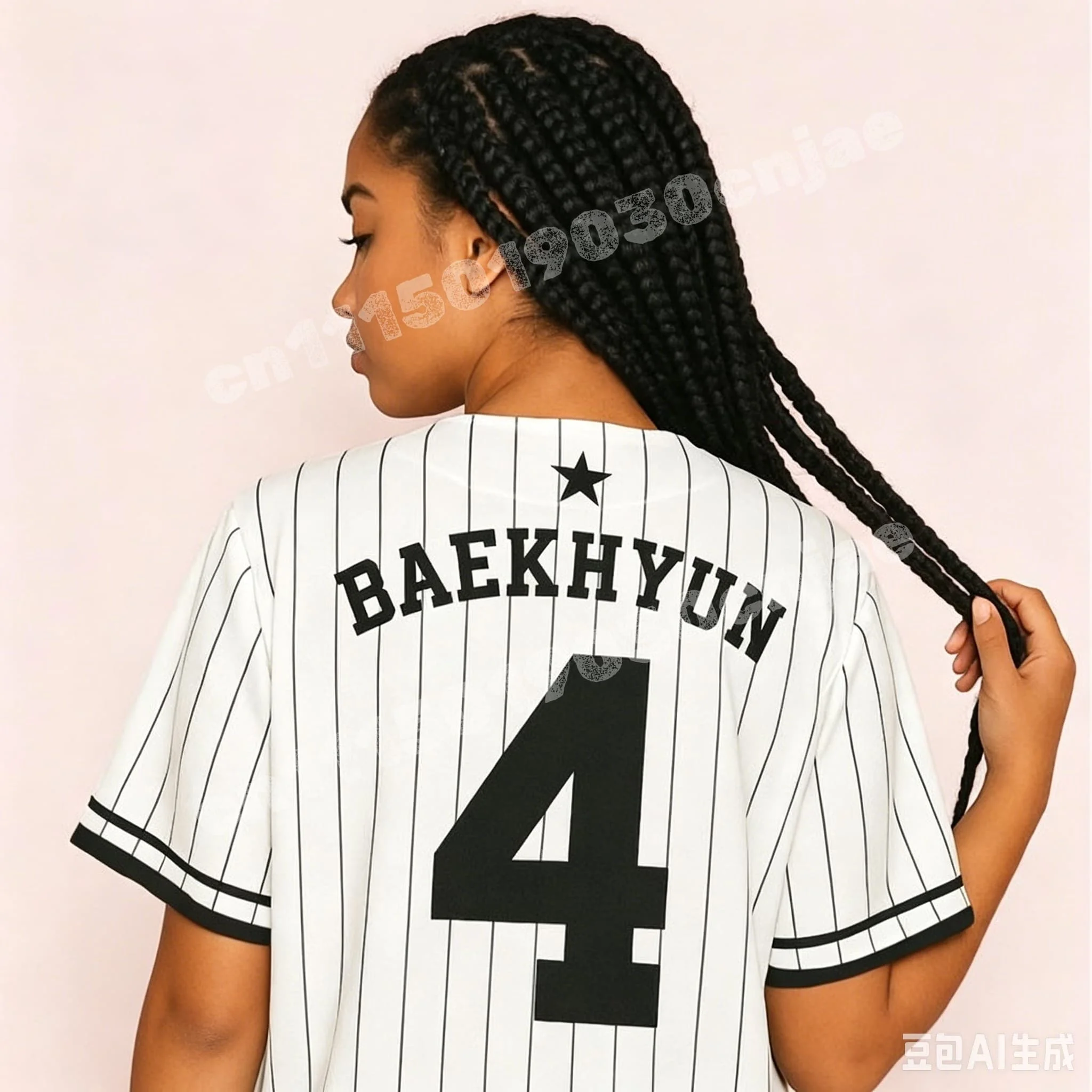 Vintage Stripe EXO EXOPLANET Baekhyun 4 Baseball-Trikot, atmungsaktives Sport-Top, passend für die ganze Familie, Konzert-T-Shirt für Eltern und Kinder, schnell trocknend – Detail 11
