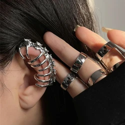 Fashion Ear Clip Design Simple Metal Zircon Ear Bone Clip Irregular Punk Fashion Earring Ear Clip For Women Men Girls Jewelry
