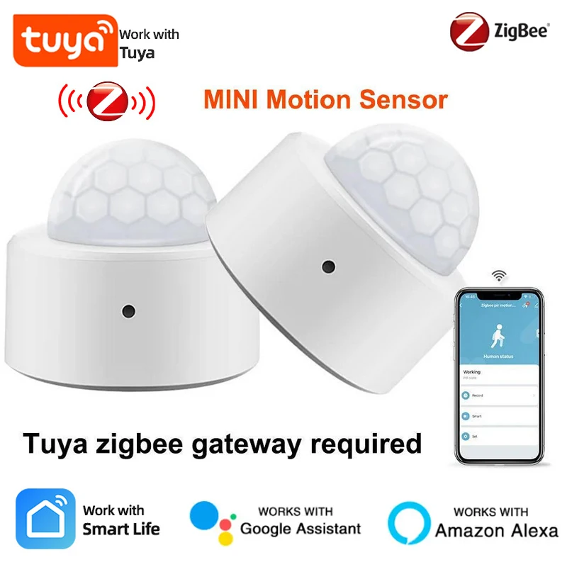 

Tuya Zigbee Mini Smart PIR Motion Detector Human Body Infrared Sensor Anti Theft Smart Life App Remote Control For Alexa Google