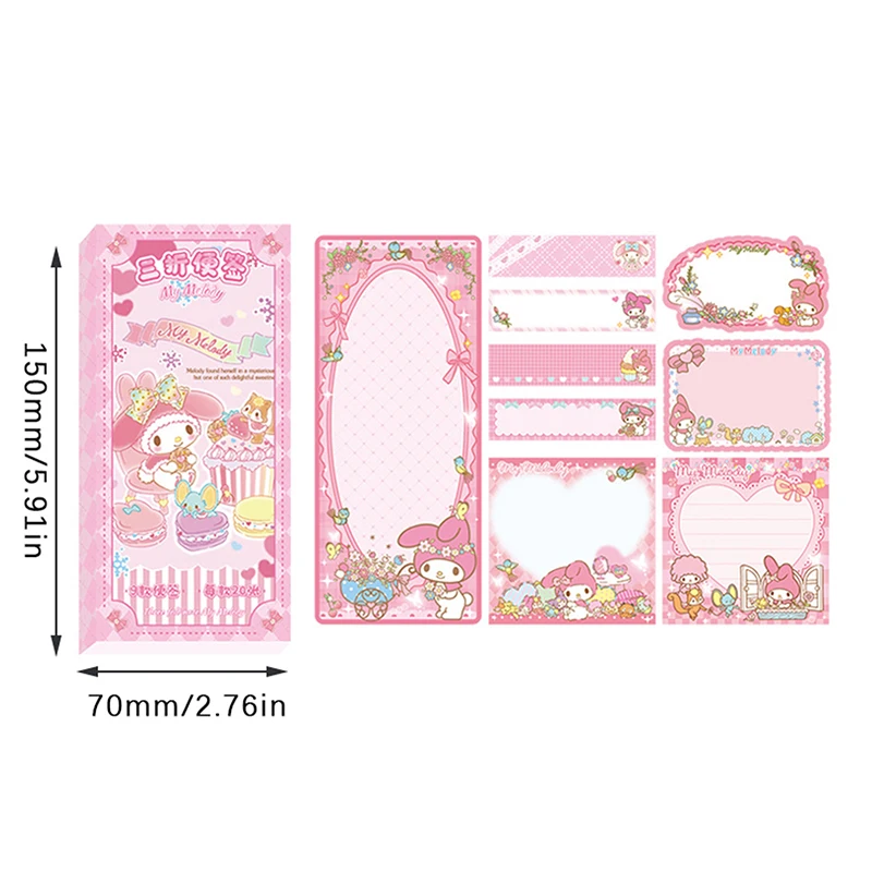 Cartoon Sanrio Sticky Notes Anime Kuromi Cinnamoroll Mymelody Hellokitty Figure Student Stationery N Times Posted Message Book