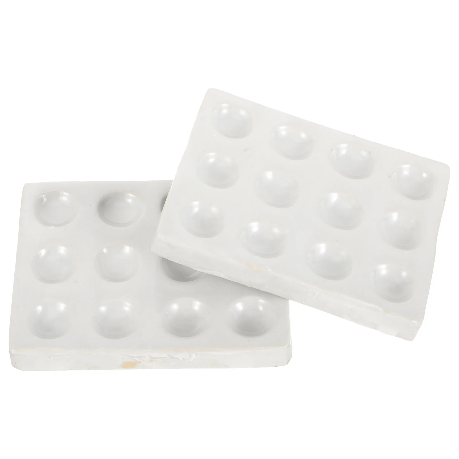 

2 Pcs Porcelain Spot Plate for Laboratory Reaction Chemical Testing Plates Chemistry Mixing Wells