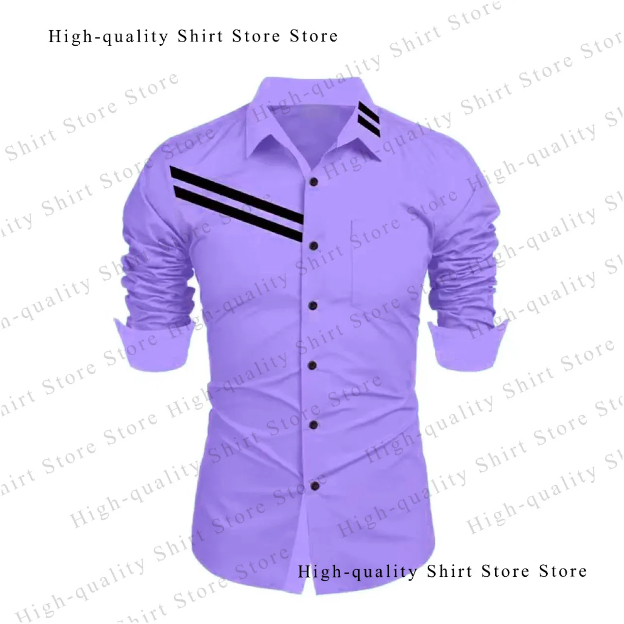 Formal pockets, simple men\'s shirts, casual and comfortable long sleeved collars, fashionable oversized men\'s clothing