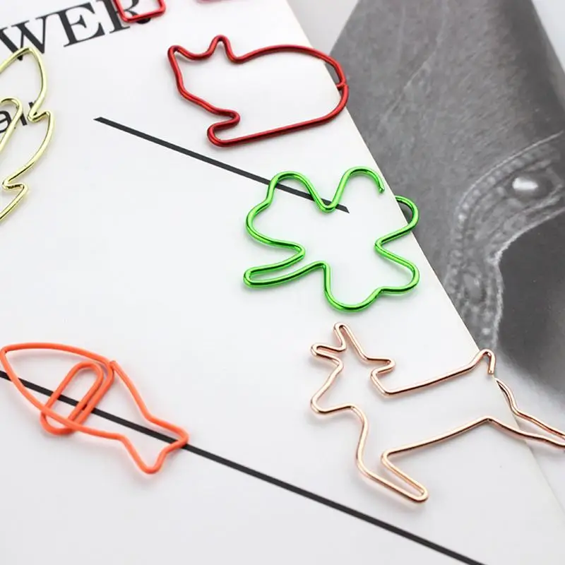 Cute Paper Clips Set Creative Shape 30pcs Paperclips Random Colorful School Gifts For Coworkers Women Men Teachers Students