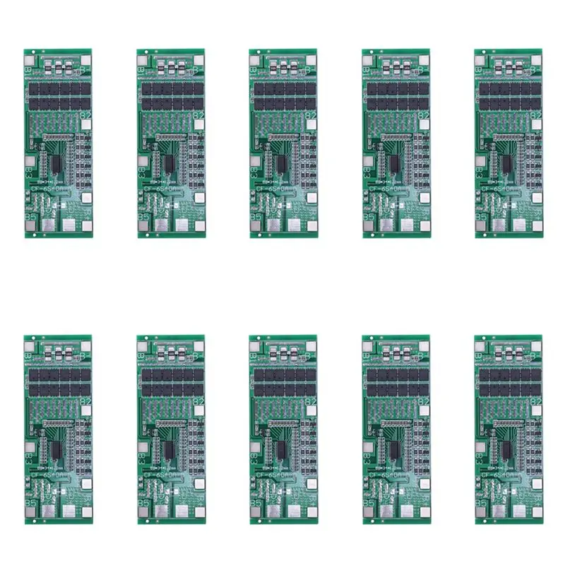 AA08-10X 24V 6S 40A 18650 Li- Lithium Battery Protect Board Solar Lighting Bms Pcb With Balance For Ebike Scooter