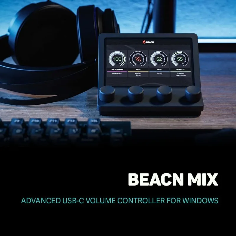 Windows and MacOS Audio Mixer for Gaming or Work| 4-Channel Audio Control with 5