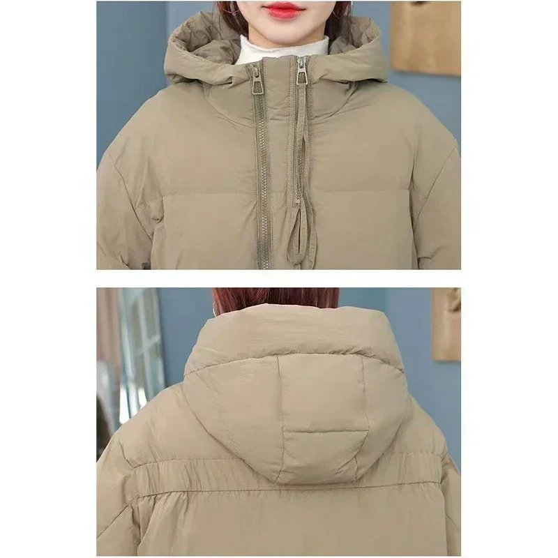 2024 nuovi parka invernali per donna cappotti imbottiti addensati giacca in cotone con cappuccio Solid Loose Winter Clothes Women