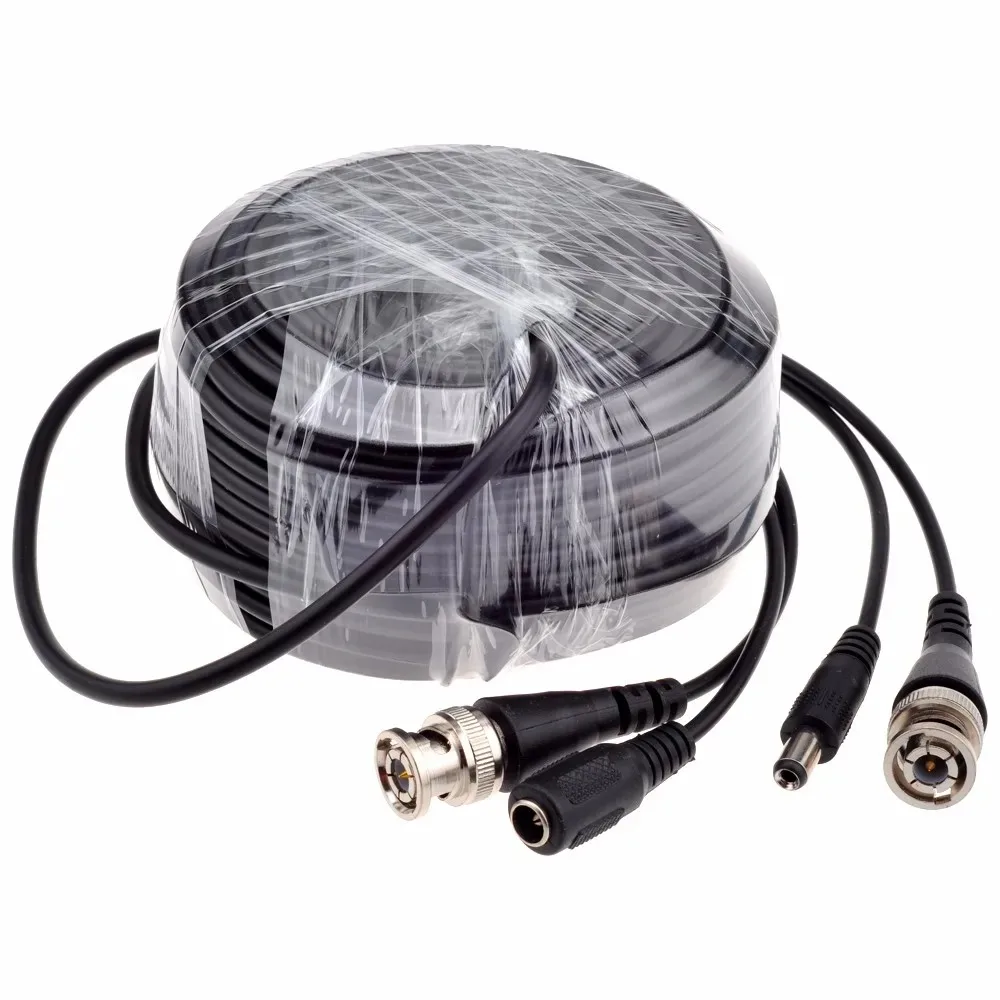 Gadinan 5M/10M/15M/20M/30M/40M/50M CCTV Power/Video Cable BNC Cable Output DC Plug Cable for AHD/Analog Cctv Camera