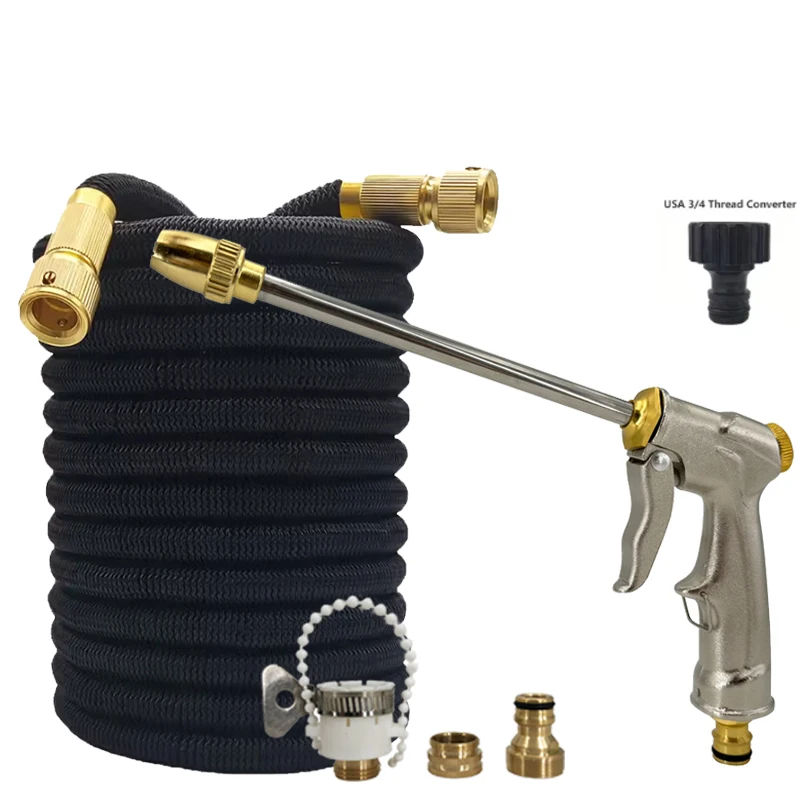 

Scalable Gardening Magic Hose, Equipped With Metal Spray Gun, Adjustable, Garden Irrigation And Car Washing Tools