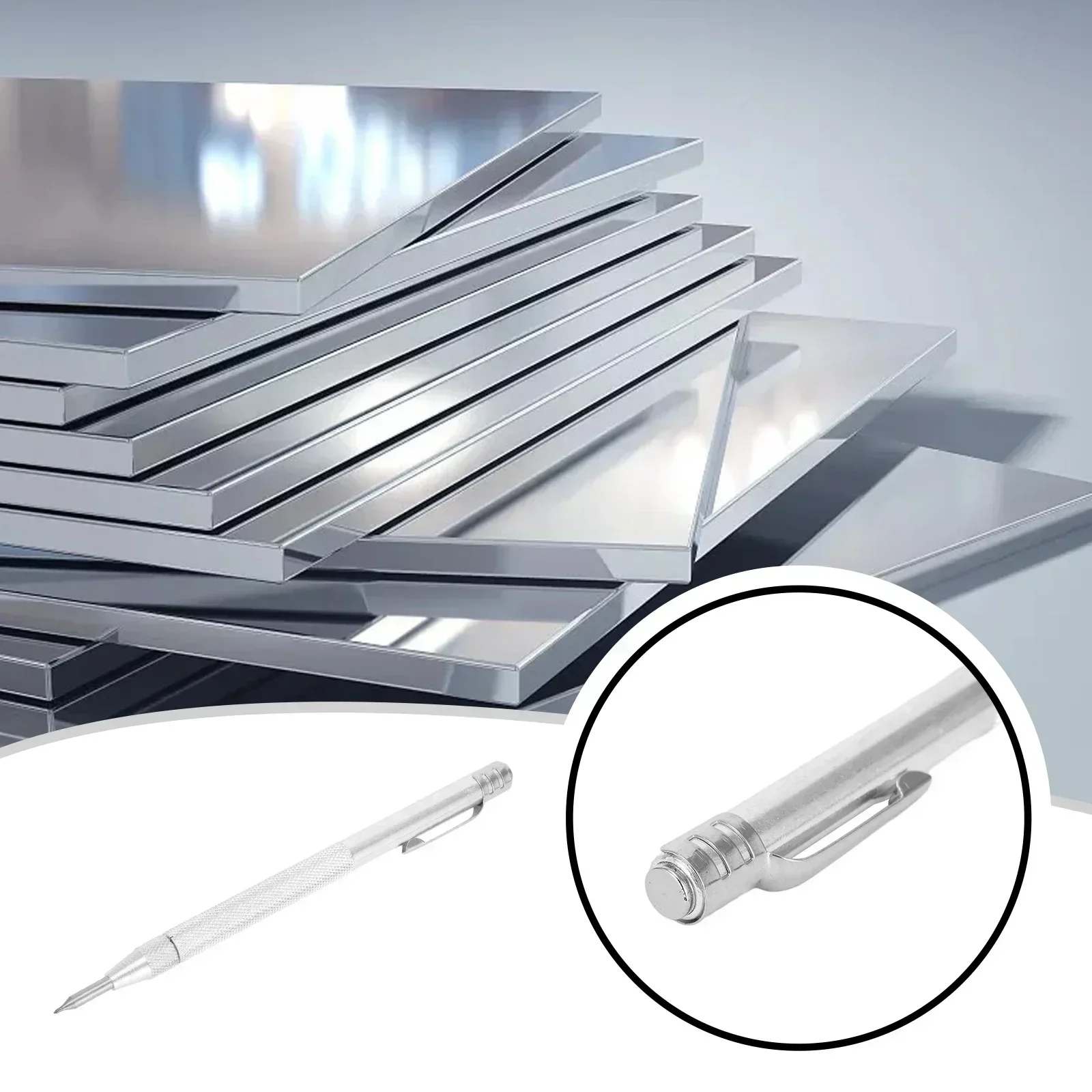 Diamond Scribing Pen Steel Tip Scriber Clip Pen Carbide Nib Stylus Pen For Glass Ceramic Metal Marking Tool