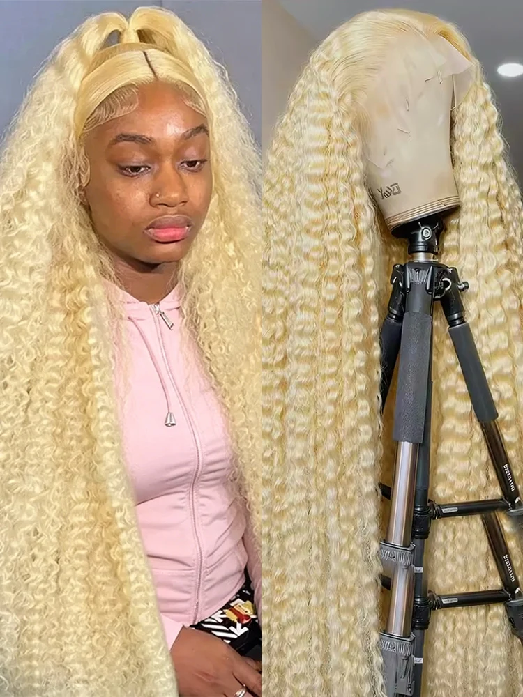 

Honey Blonde Water Wave Remy Hair Wig With Baby Hair Loose Deep Wave 13x6 HD Lace Frontal Wig 250 Full Density Brazilian Transparent 13x4 Lace Front Pre Plucked Colored 613 Curly Human Hair Wigs