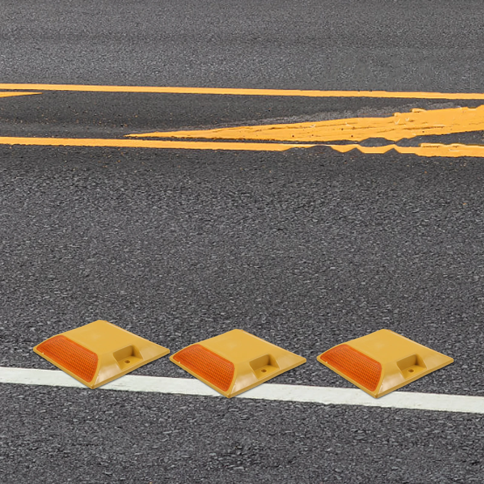 6 قطع من علامات الرصيف العاكسة للطرق عاكسات الممر شديدة التحمل لعاكس حركة المرور للسلامة على الطرق #5
