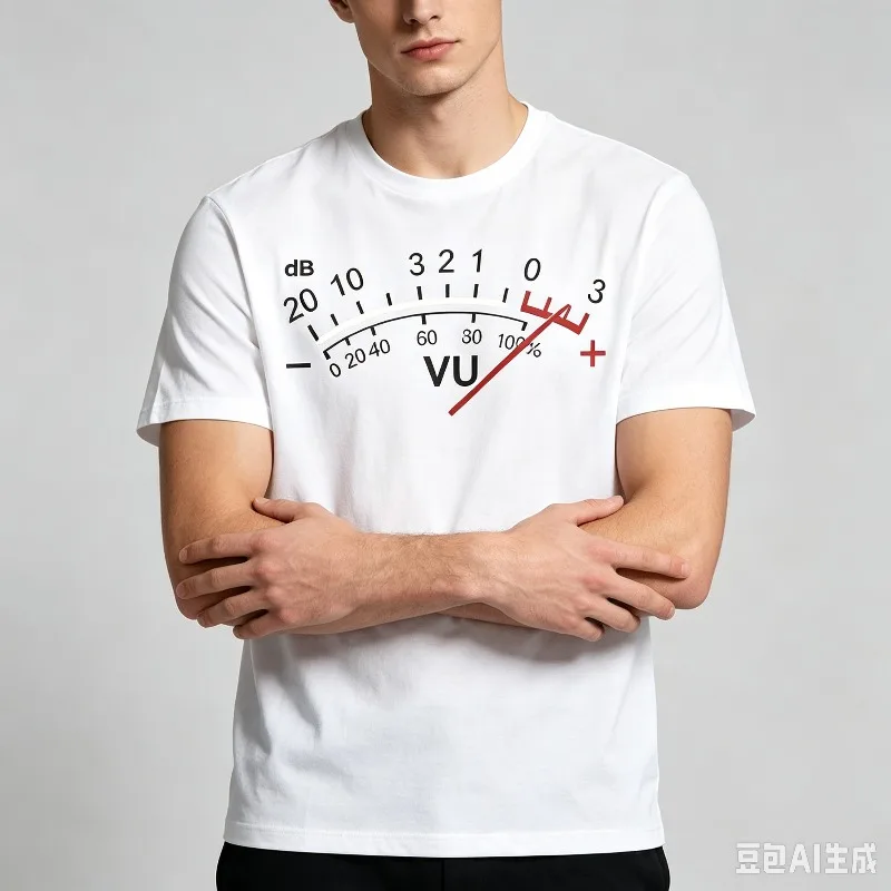 VU Meter dB Volume T-Shirt Men’s Audio Engineer Sound Graphic Tee Soft Modal Casual Top for Music Lover DJ Recording - view 6