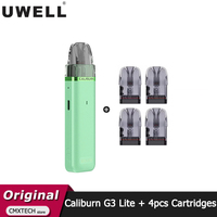 Original Uwell Caliburn G3 Lite Pod Kit 1200mAh 25W Vape + 4pcs Extra 2.5ml Caliburn G3 Cartridge 0.6/0.9/1.2ohm Options