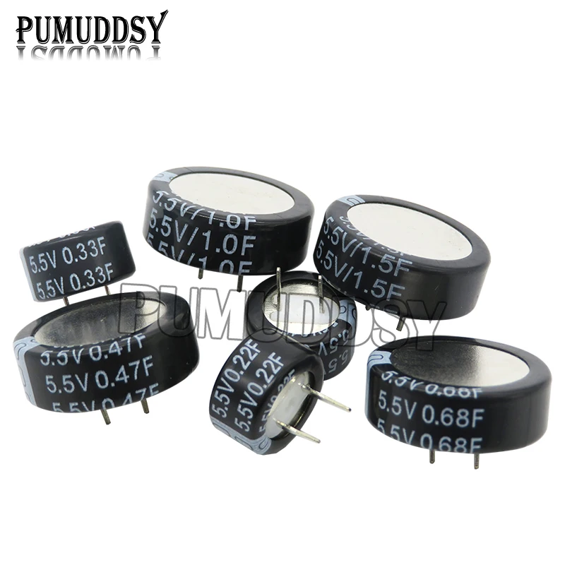 1PCS C Type 5.5V Super Capacitor 0.1F 0.22F 0.33F 0.47F 1F 1.5F 4.0F Button Farad Capacitor