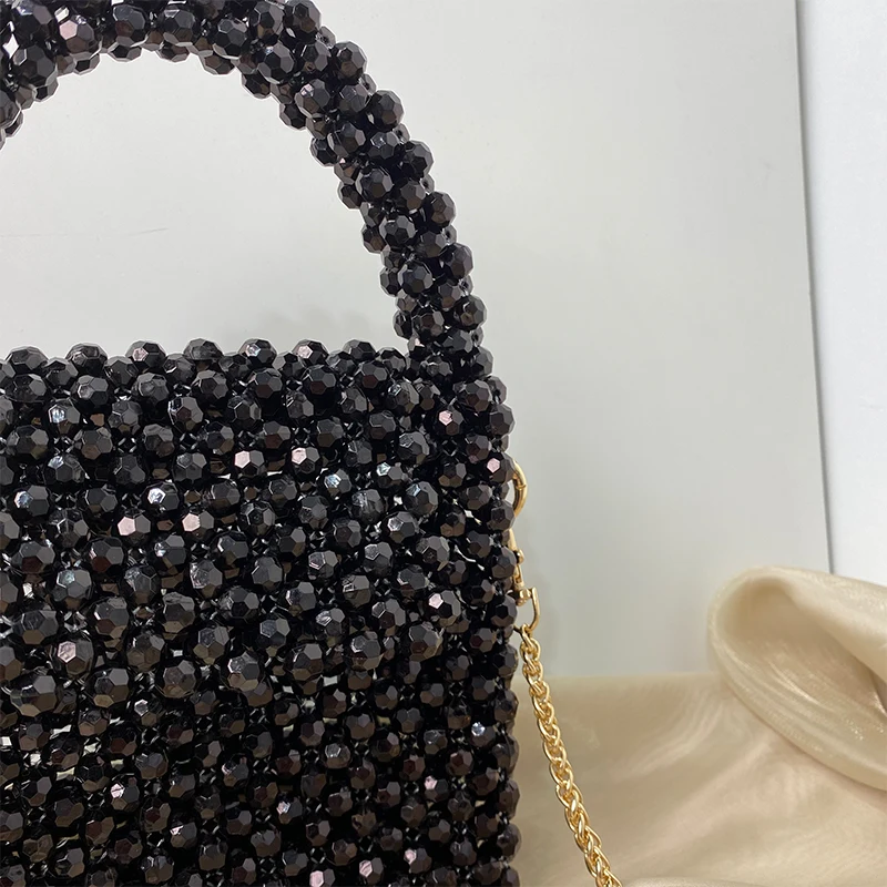 Bolsa acrílica com corrente de cristal Saco crossbody personalizado, Bolsa para celebridade, Bolsa para noite, frisada, de alta qualidade, nova moda, INS