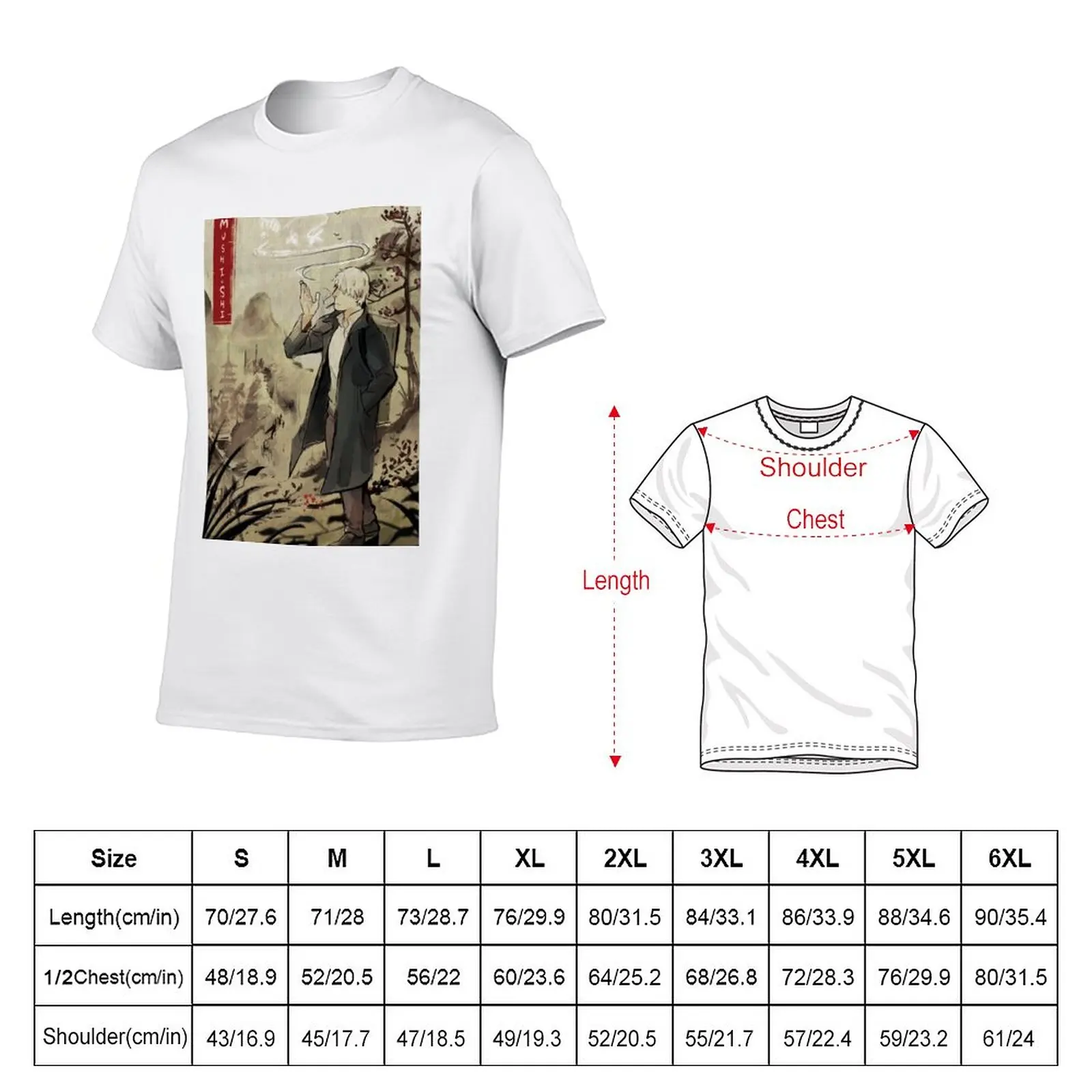 Mushishi Zoku Shou Painting T-Shirt korean fashion Tee shirt aesthetic clothes Men's t-shirts