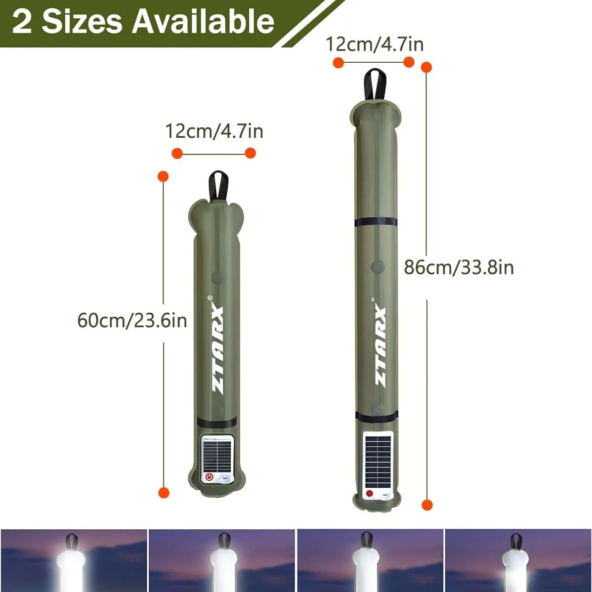 في الهواء الطلق جديد التخييم الشمسية نفخ ضوء للطي مقاوم للماء المغناطيسي التخييم ضوء عمود الهواء الخفيفة #5