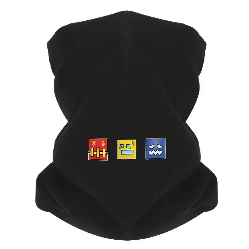 Geometric shapes squares faces expressions different Men Outdoor Scarf Mask Neck Gaiter Hat Women cap Headgear Windproof Keep Wa