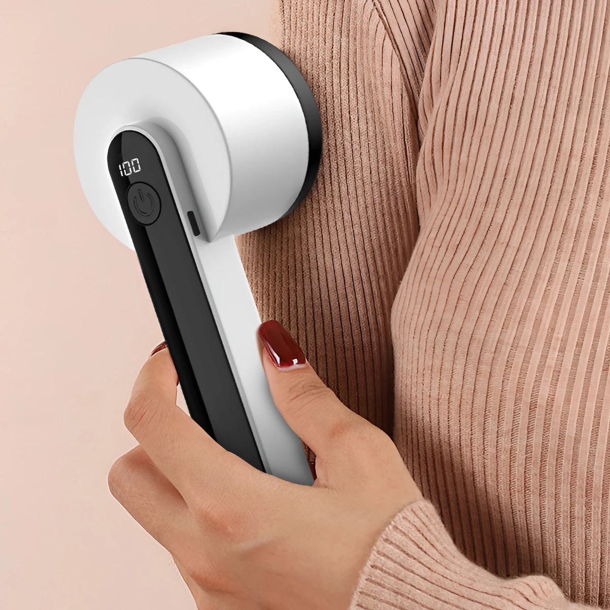 USB Rechargeable Lint Remover with Digital Display, 6-Blade Fabric Shaver 500mAh, Portable Sweater Shaver Bobble Remover