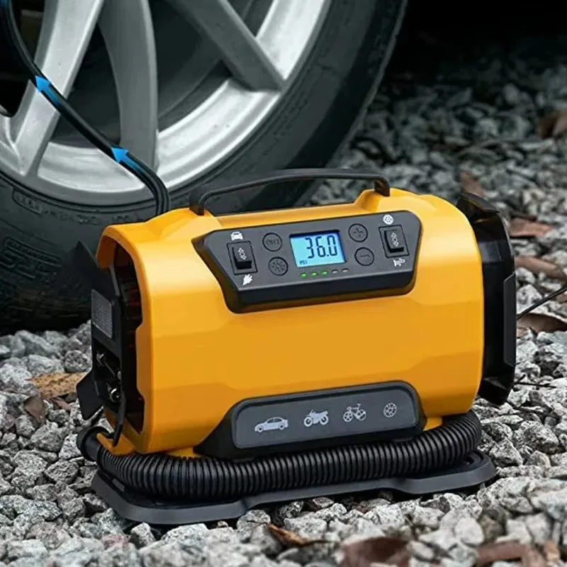 Dual Power Car Air Compressor Portable 110V-230V Air Car Compressor Inflator Pump Tire Inflator for Car Boat Bicycle Mattress