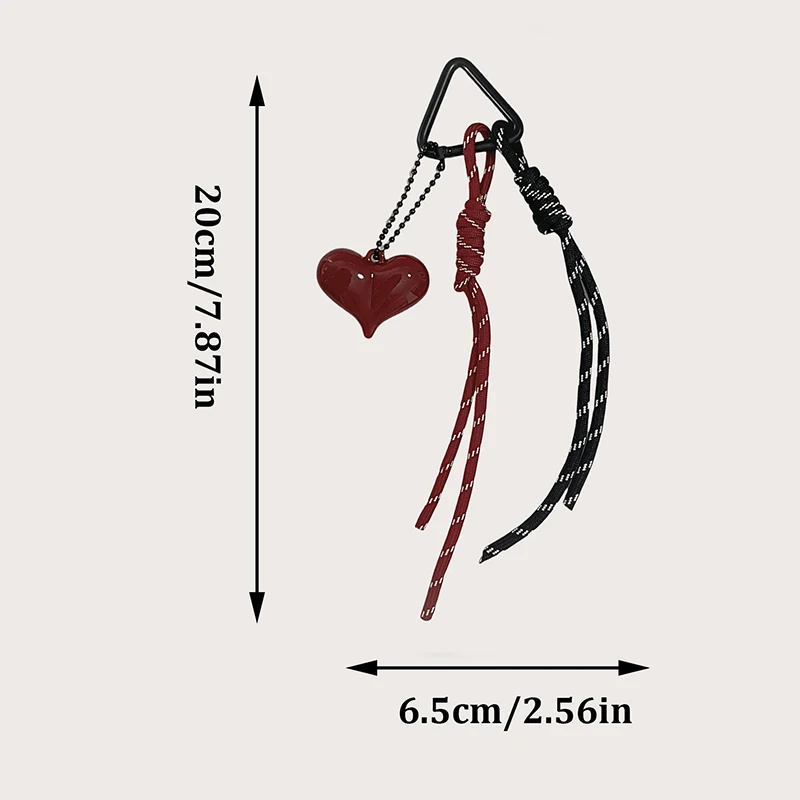 Love Shape Woven Rope Keychain Bow-knot Charm Pendant Keyring Jewelry For Women Gift Bag Decoration