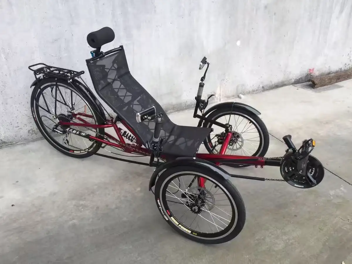 Dreirädriges Liegefahrrad 26 Zoll Faltbares Liegefahrrad Gepolstertes Velomobil