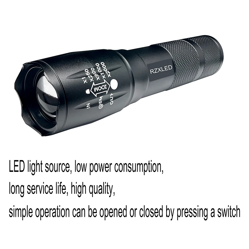 Customized Adjustable Focus LED UV Flashlight 3W Dual Wavelength 365nm/254nm with UVC Lamp in One Torch for Customized Needs