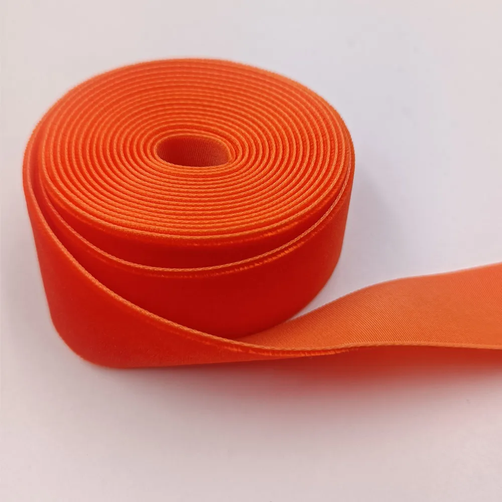 25mm Single Face Orange Velvet Ribbon for Handmade Gift Bouquet Wrapping Supplies Home Decoration Christmas Tape Not elastic