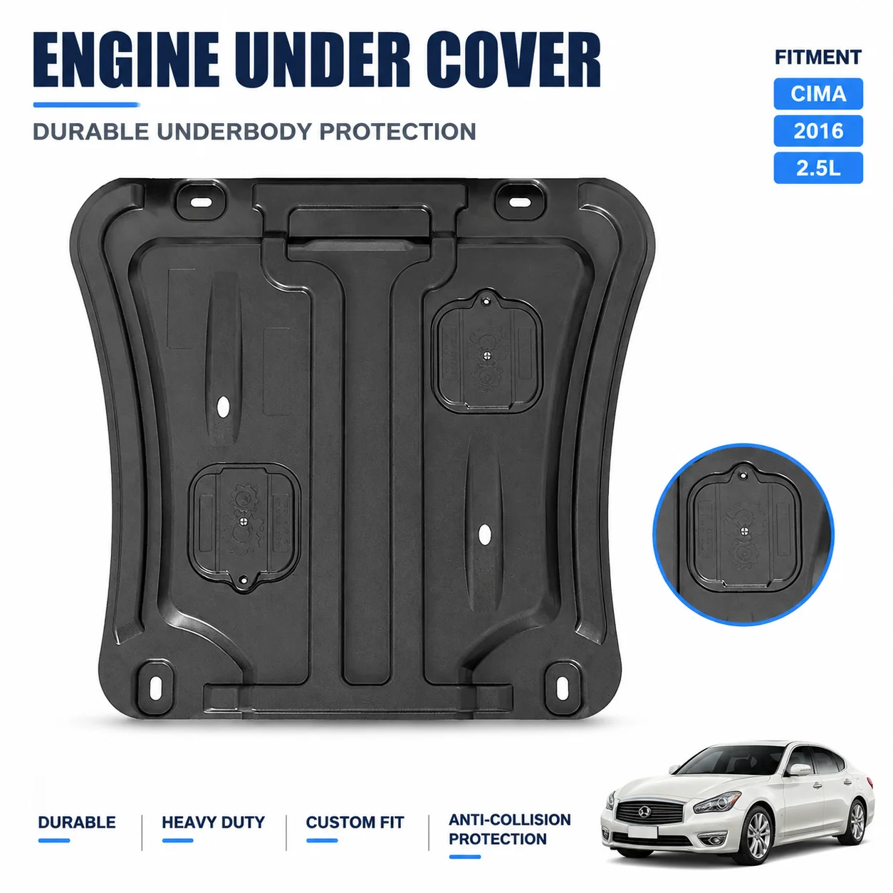 For Nissan Cefiro MX6 2015-2016 2.0L Heavy Duty Custom Fit Chassis Bottom Anti Collision Underbody Engine Skid Plate