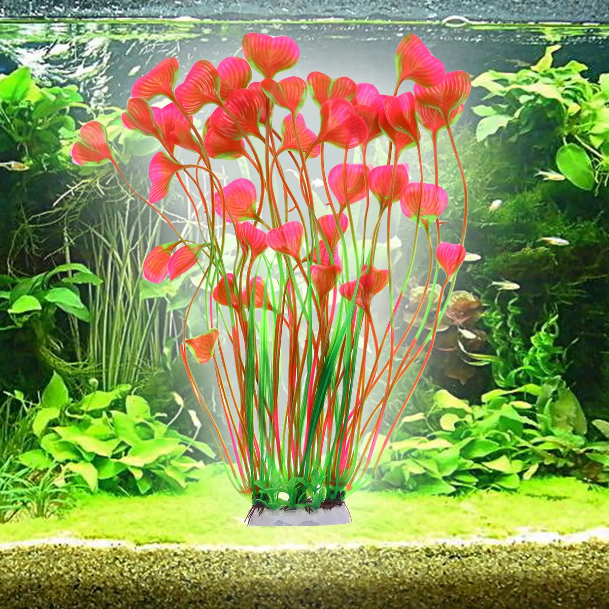 

Artificial Aquarium Plants Tank Decor No Rust PH Stable Vibrant Colors Lifelike Water Grass Low Maintenance