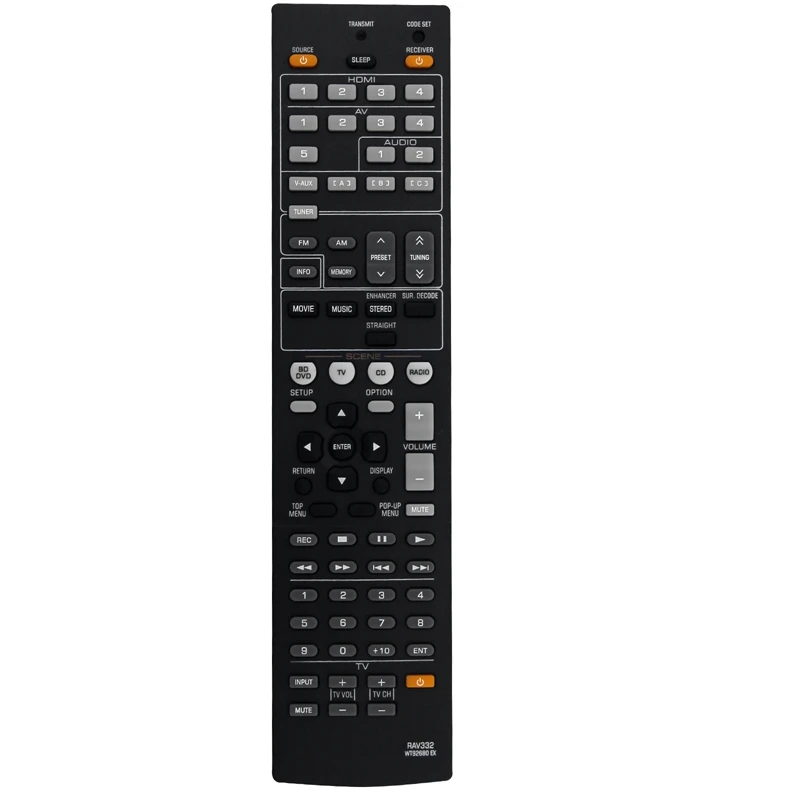 RAV332-WT92680EX Replace Remote Control for Yamaha YHT493 RXV367 RXV367BL AV Receiver