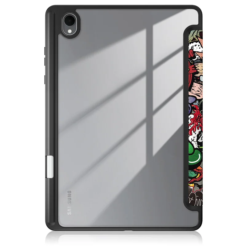 Etui Trifold z lakierowanym akrylem, twarde, inteligentne etui na tablet Samsung Tab S11, pokrowiec na Galaxy Tab S11 11 cali 2025 z uchwytem na rysik — zdjęcie produktu 3