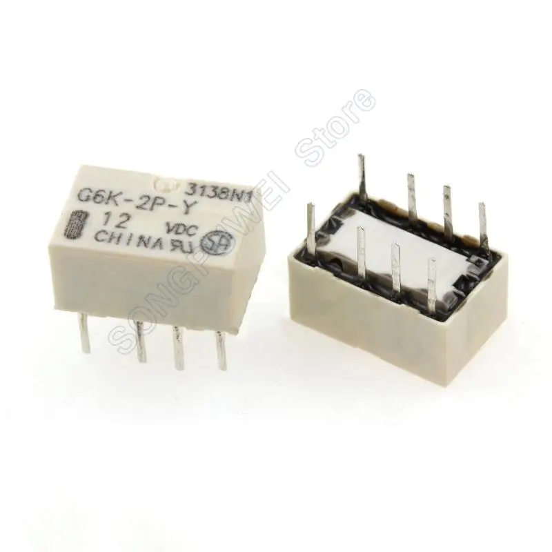 20Pcs/Lot SMD Signal Relays G6K-2F-Y DC 5V 12V 24V DPDT G6K-2F-Y-12VDC G6K-2F-Y-24VDC G6K-2F-Y-5VDC G6K-2P-Y DIP Relay Original